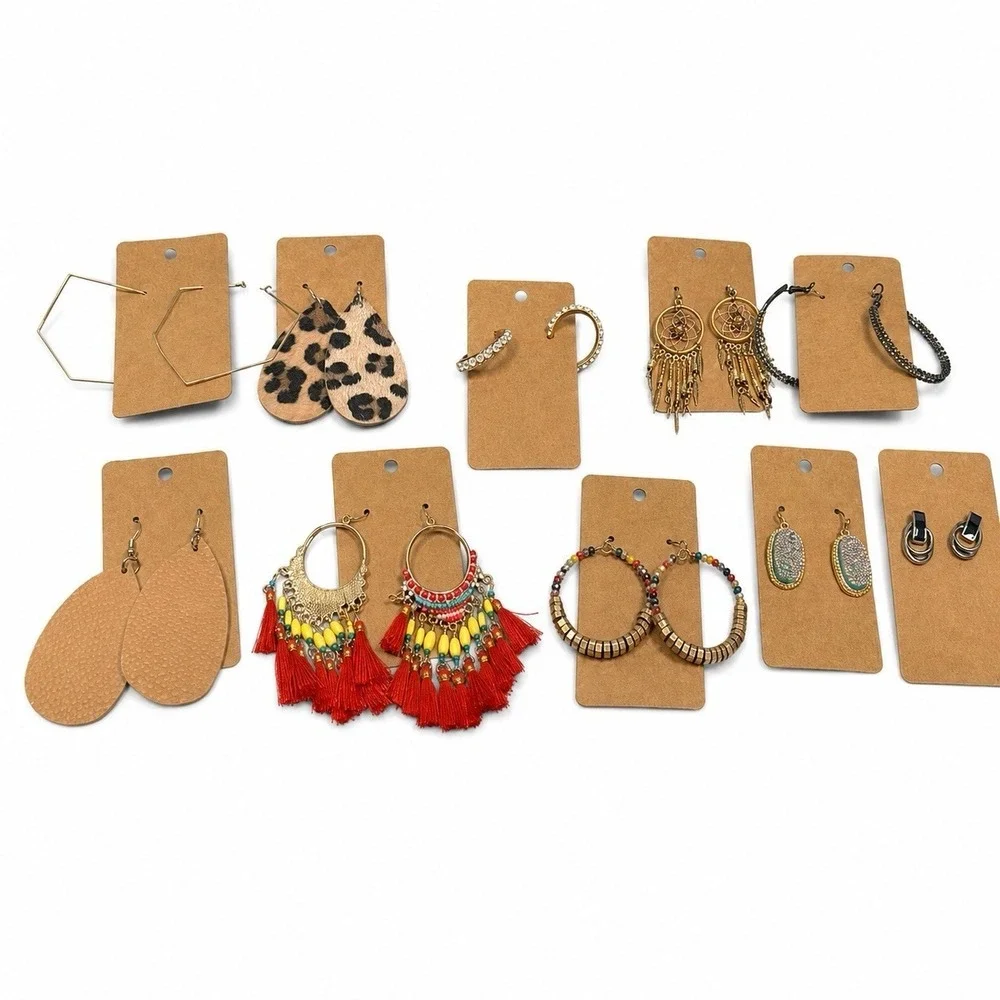 Fashion Earrings Lot 10 Pairs Boho Hoops Filigree‎ Beaded Costume Jewelry Office